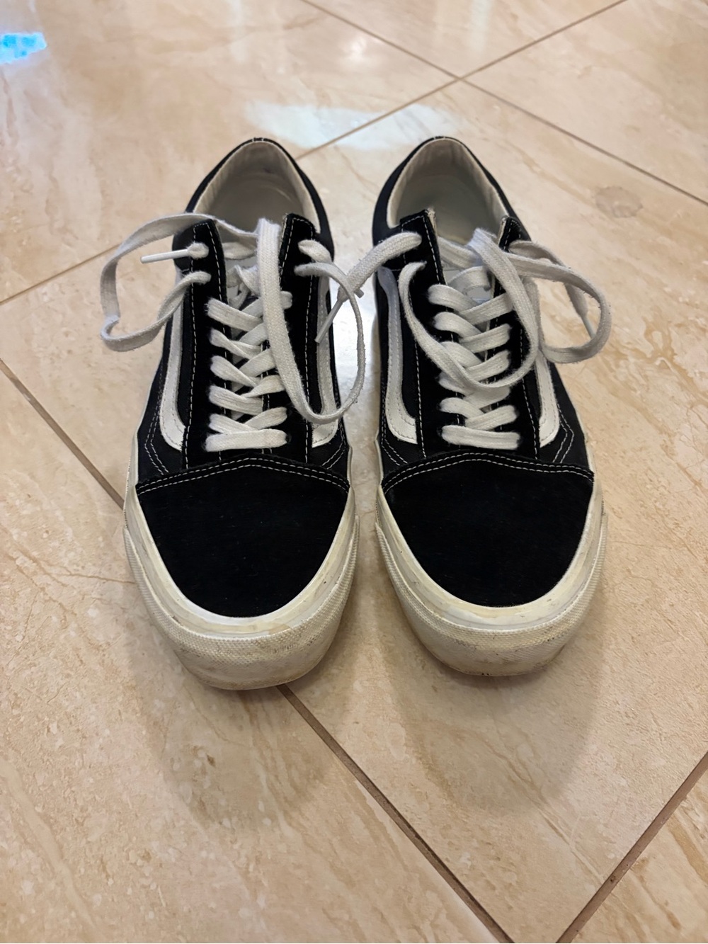 Vans Black and White Old Skool Low-Top Sneakers